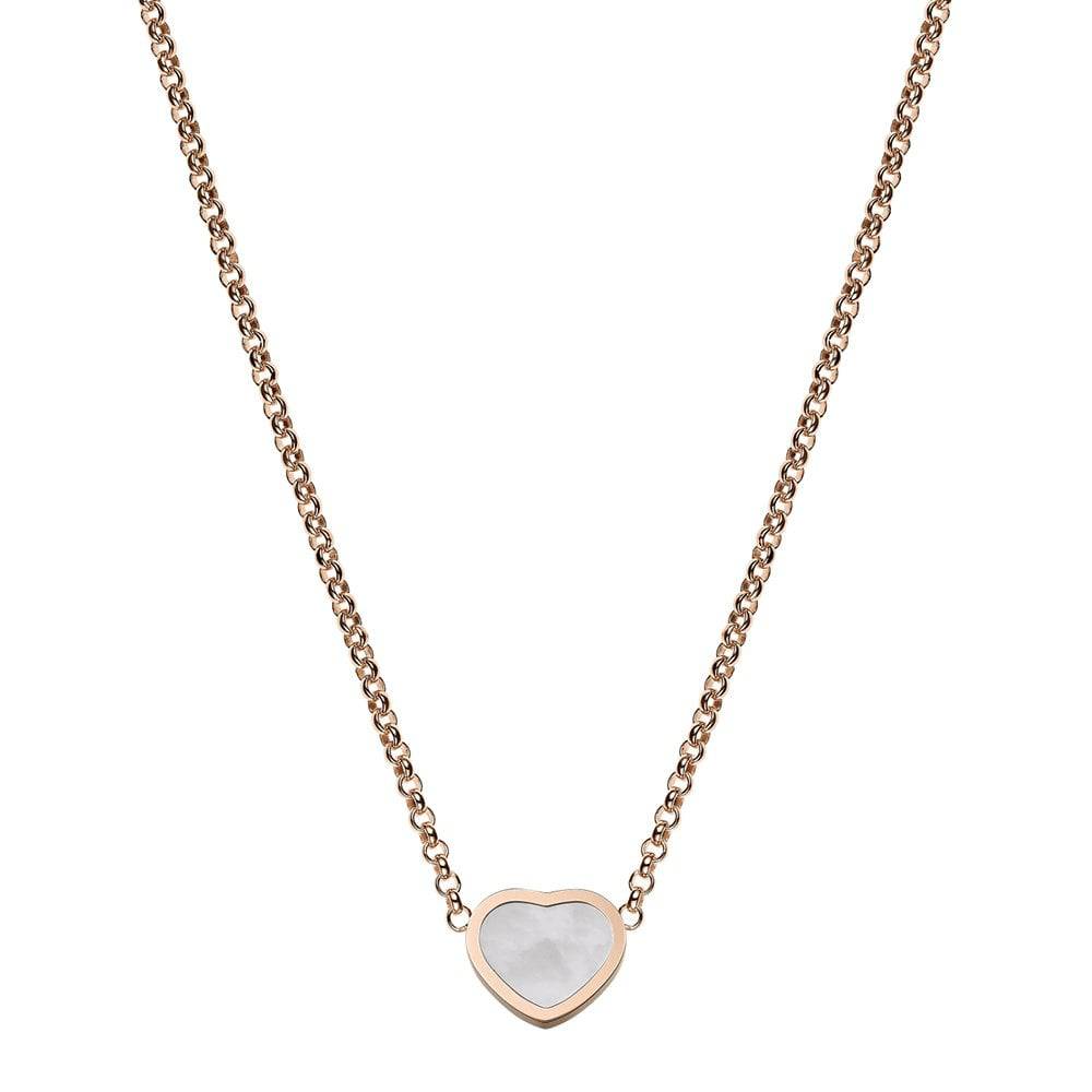 Chopard 18ct Rose Gold My Happy Hearts Mother Of Pearl Pendant - Berry's Jewellers