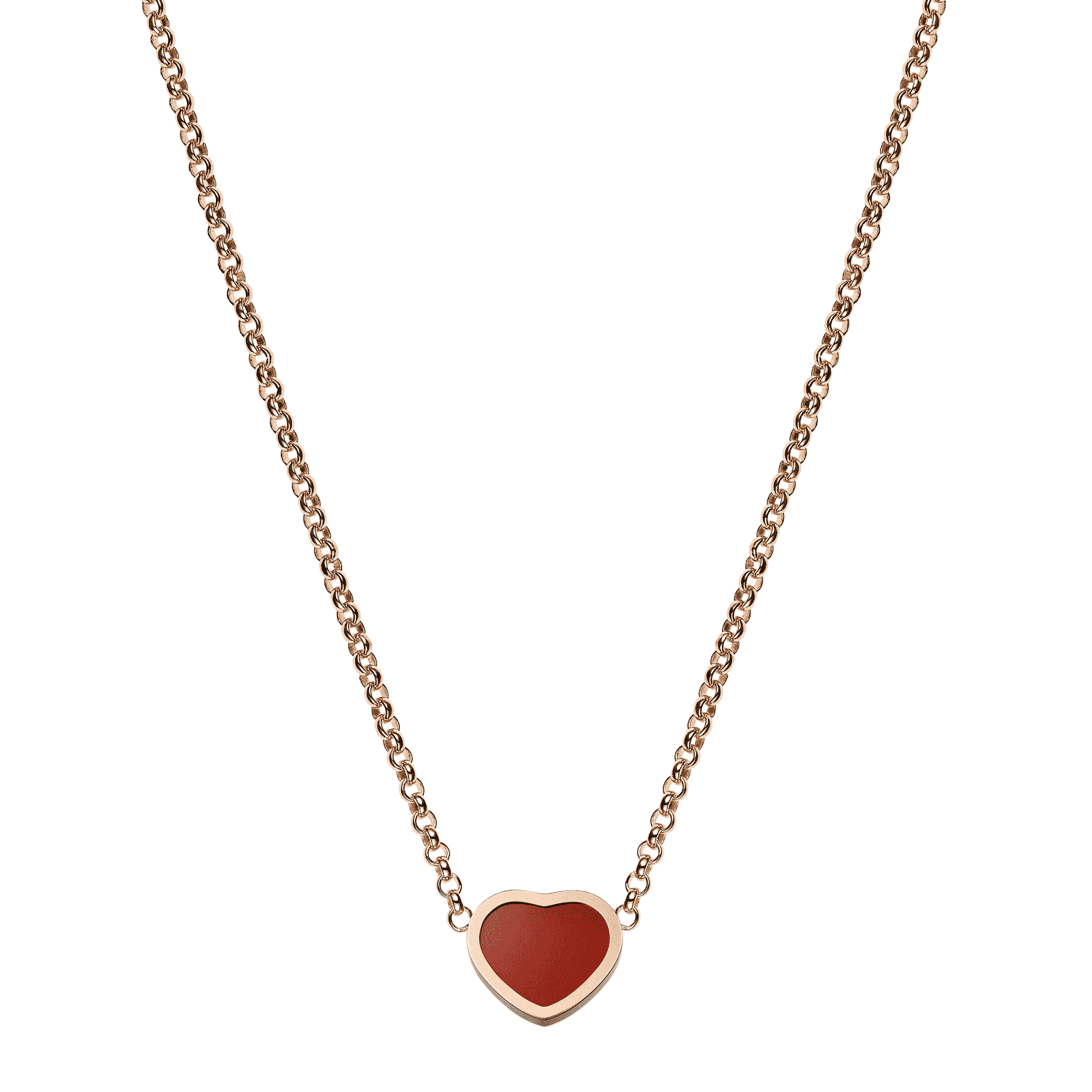 Chopard 18ct Rose Gold My Happy Hearts Pendant With Carnelian Inlay - Berry's Jewellers