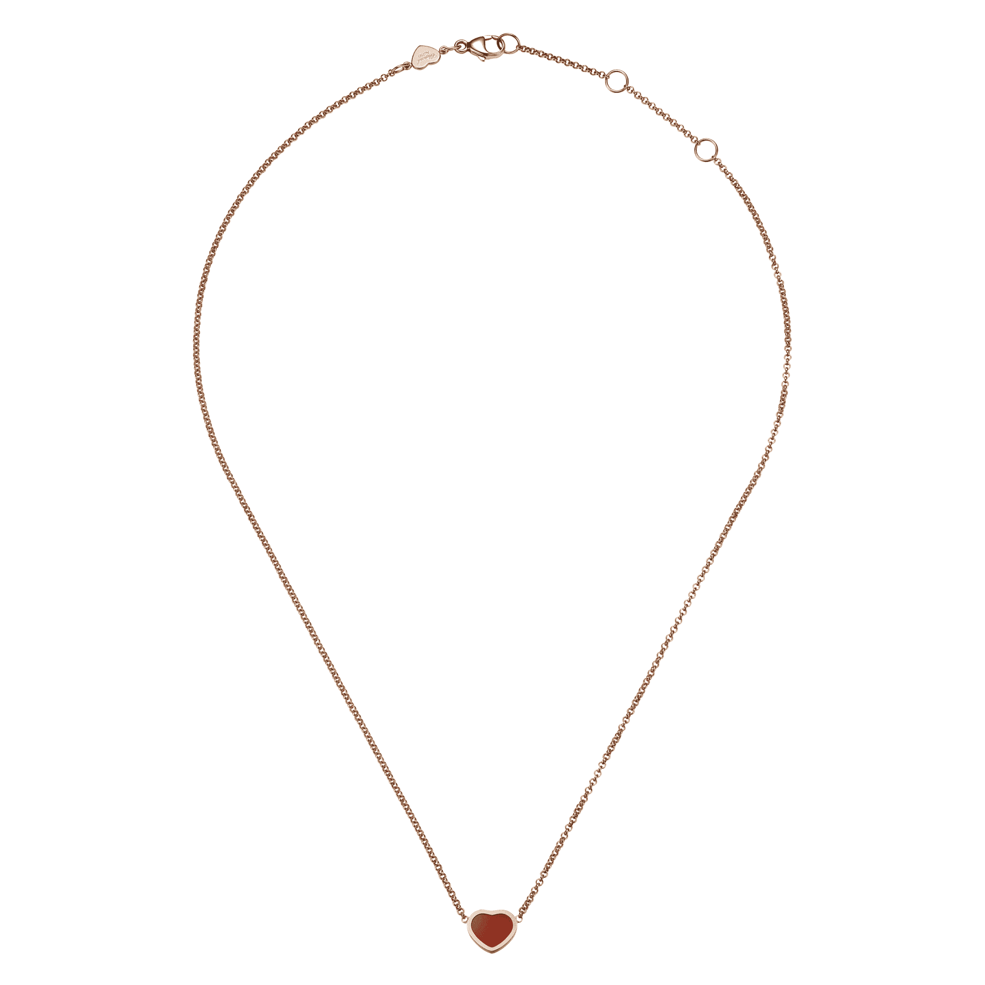 Chopard 18ct Rose Gold My Happy Hearts Pendant With Carnelian Inlay - Berry's Jewellers