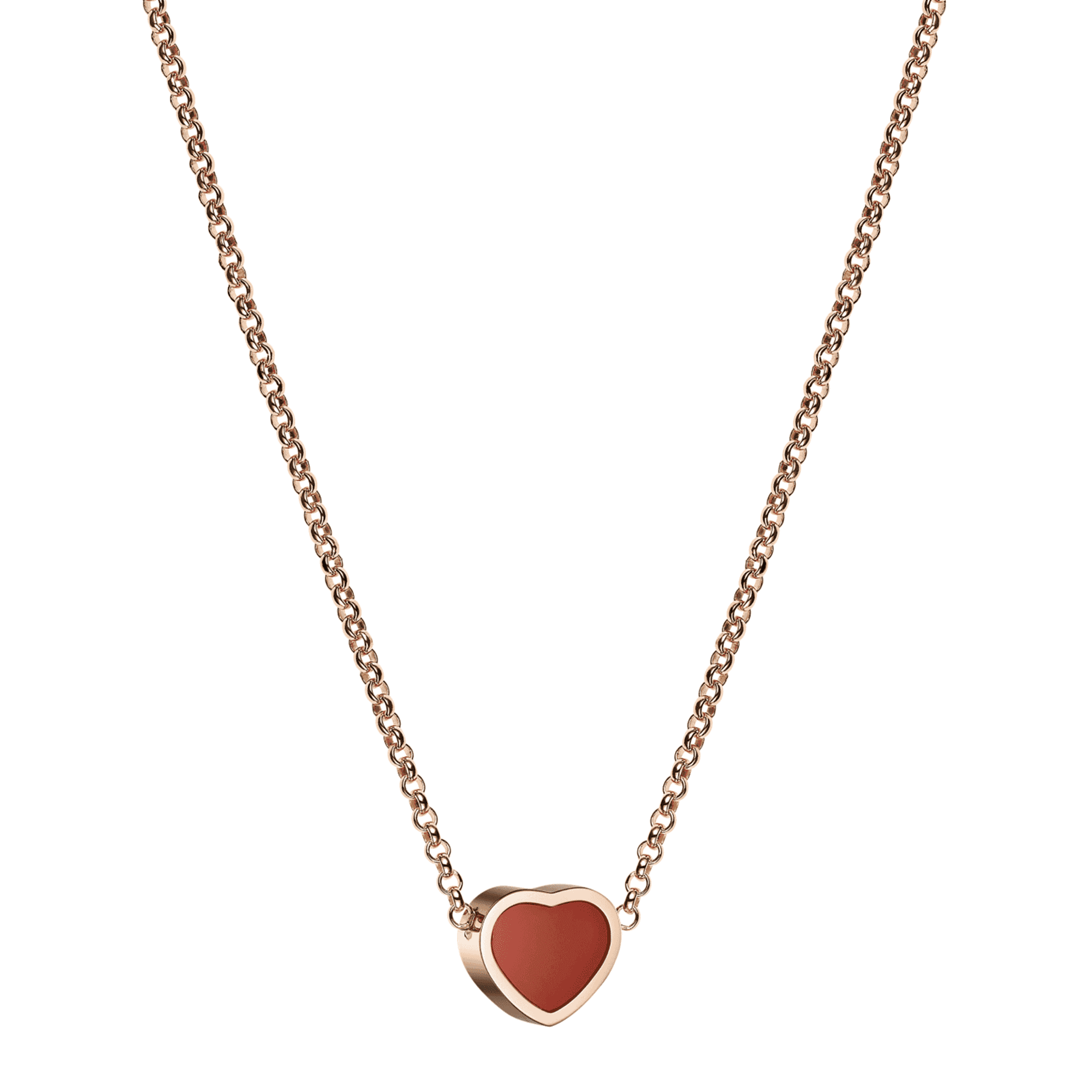 Chopard 18ct Rose Gold My Happy Hearts Pendant With Carnelian Inlay - Berry's Jewellers