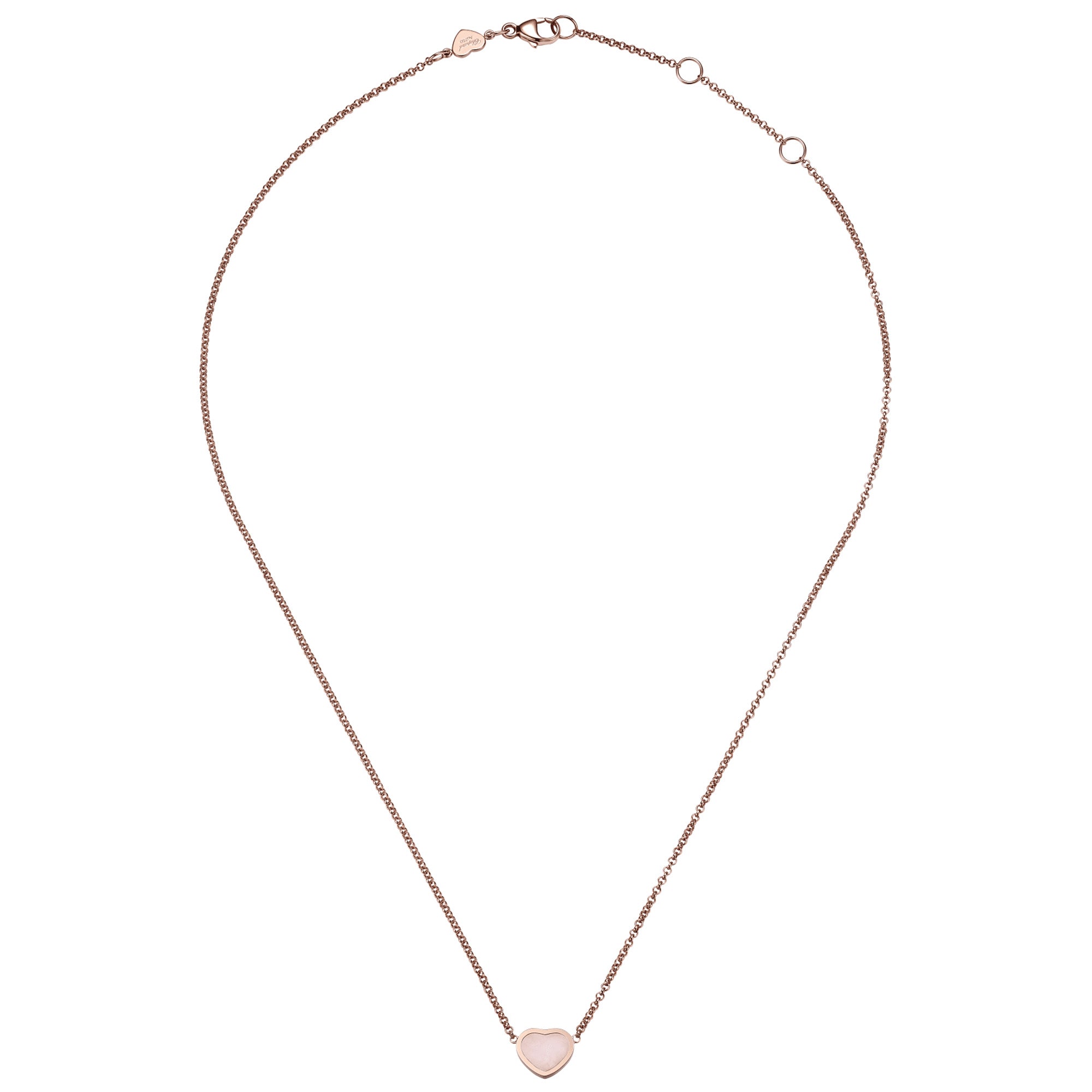 Chopard 18ct Rose Gold My Happy Hearts Pink Opal Pendant - Berry's Jewellers