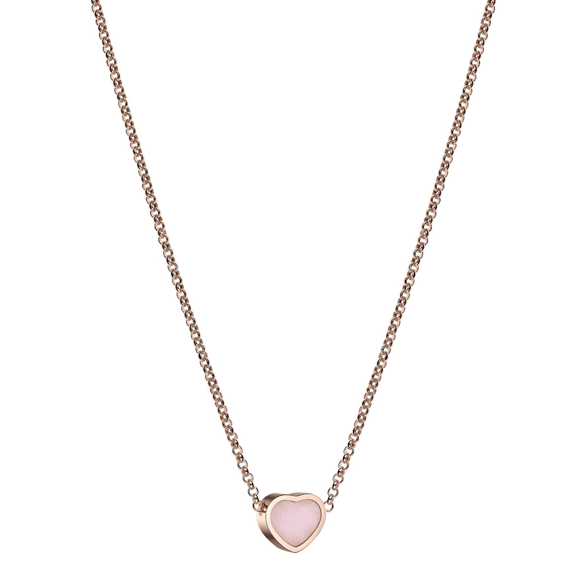 18ct Rose Gold My Happy Hearts Pink Opal Pendant