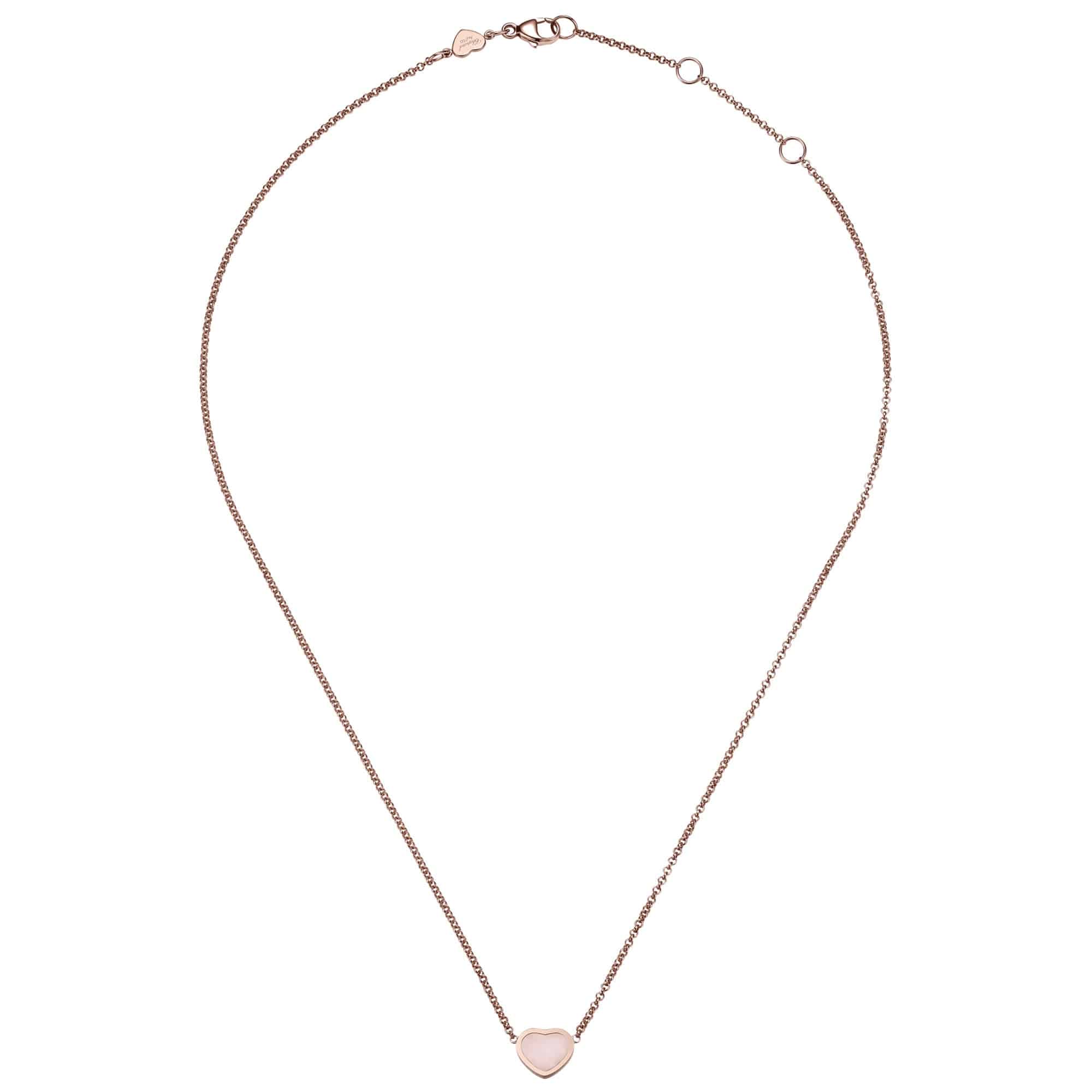 Chopard 18ct Rose Gold My Happy Hearts Pink Opal Pendant - Berry's Jewellers