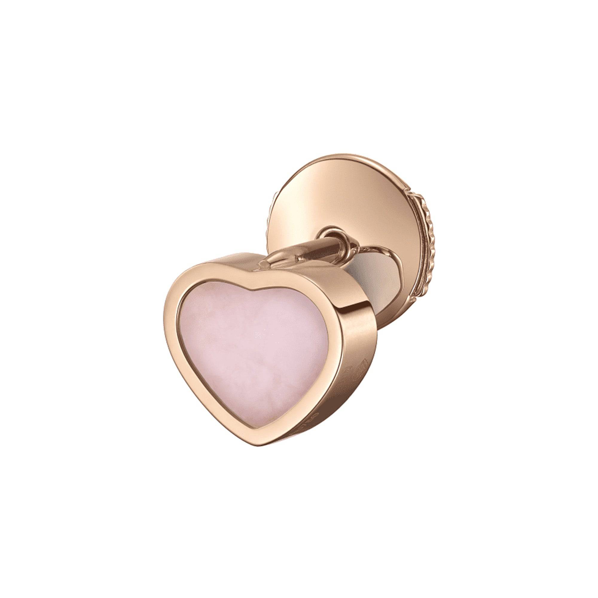 Chopard 18ct Rose Gold My Happy Hearts Pink Opal Single Stud Earring - Berry's Jewellers