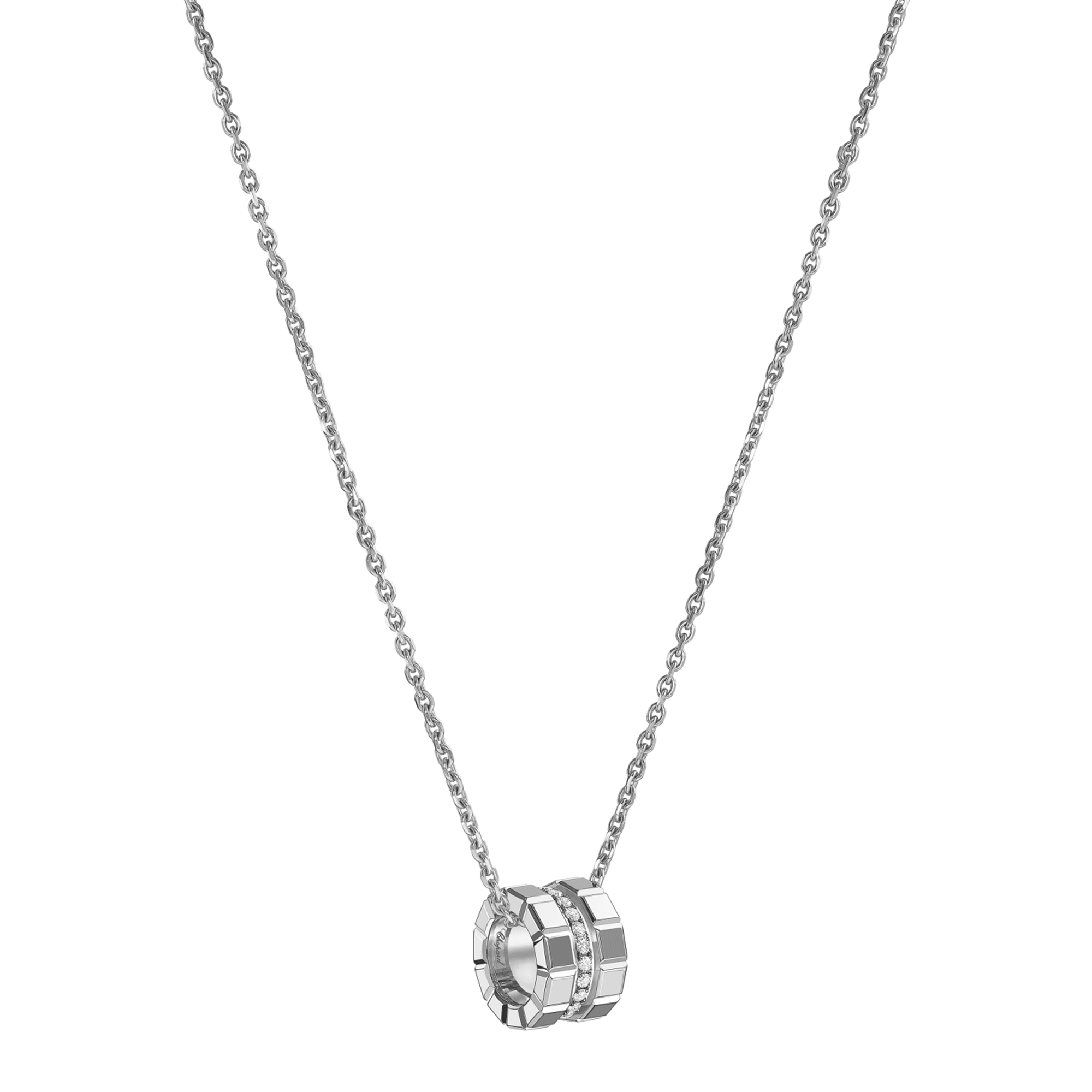 18ct White gold Chopard Ice Cube Mini Diamond Set Pendent