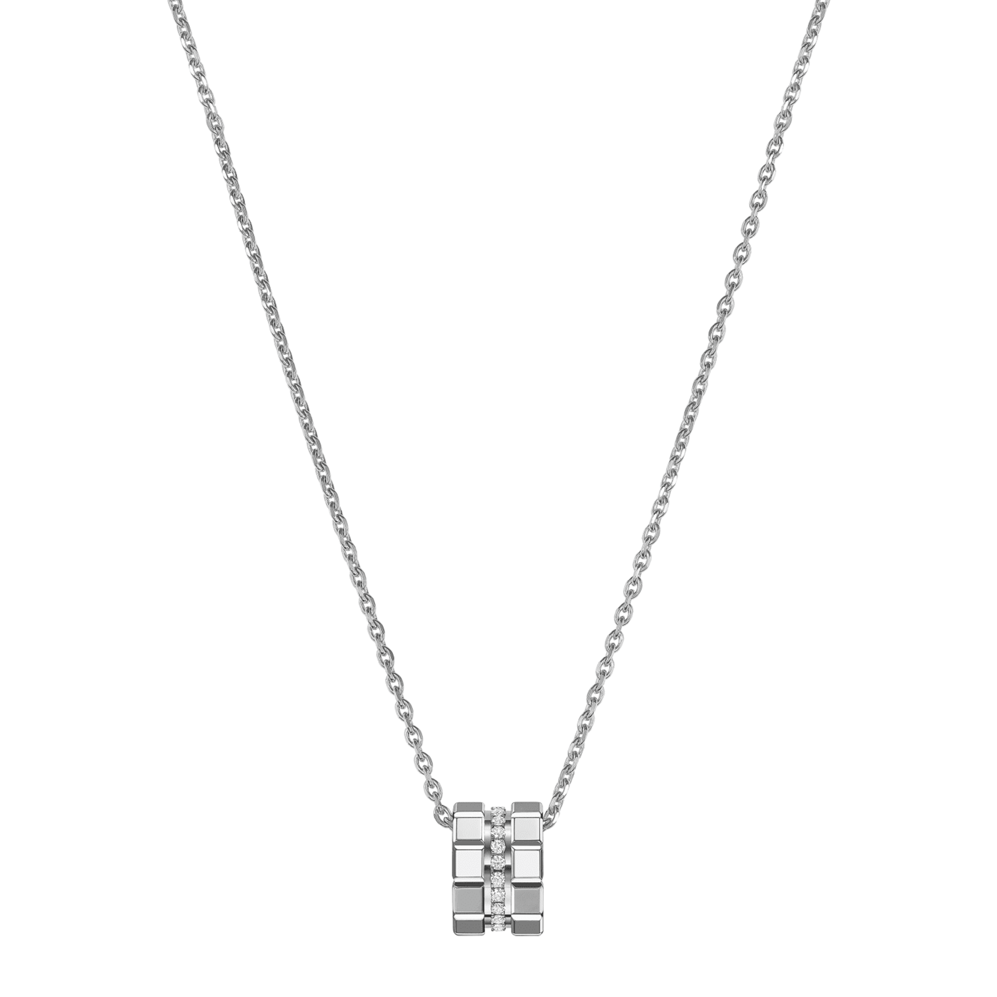 Chopard 18ct White gold Chopard Ice Cube Mini Diamond Set Pendent - Berry's Jewellers