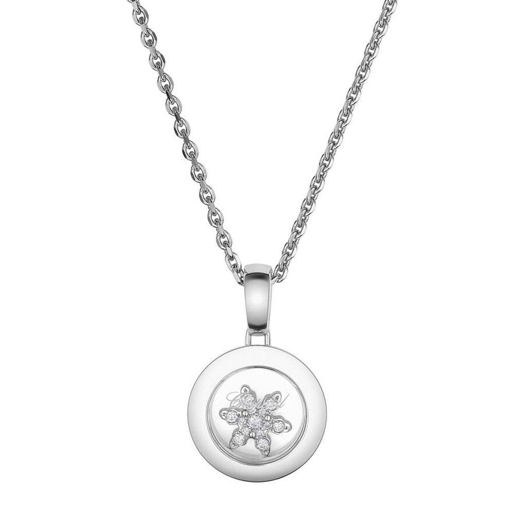 Chopard 18ct White Gold Happy Diamonds Floating Snowflake Pendant - Berry's Jewellers