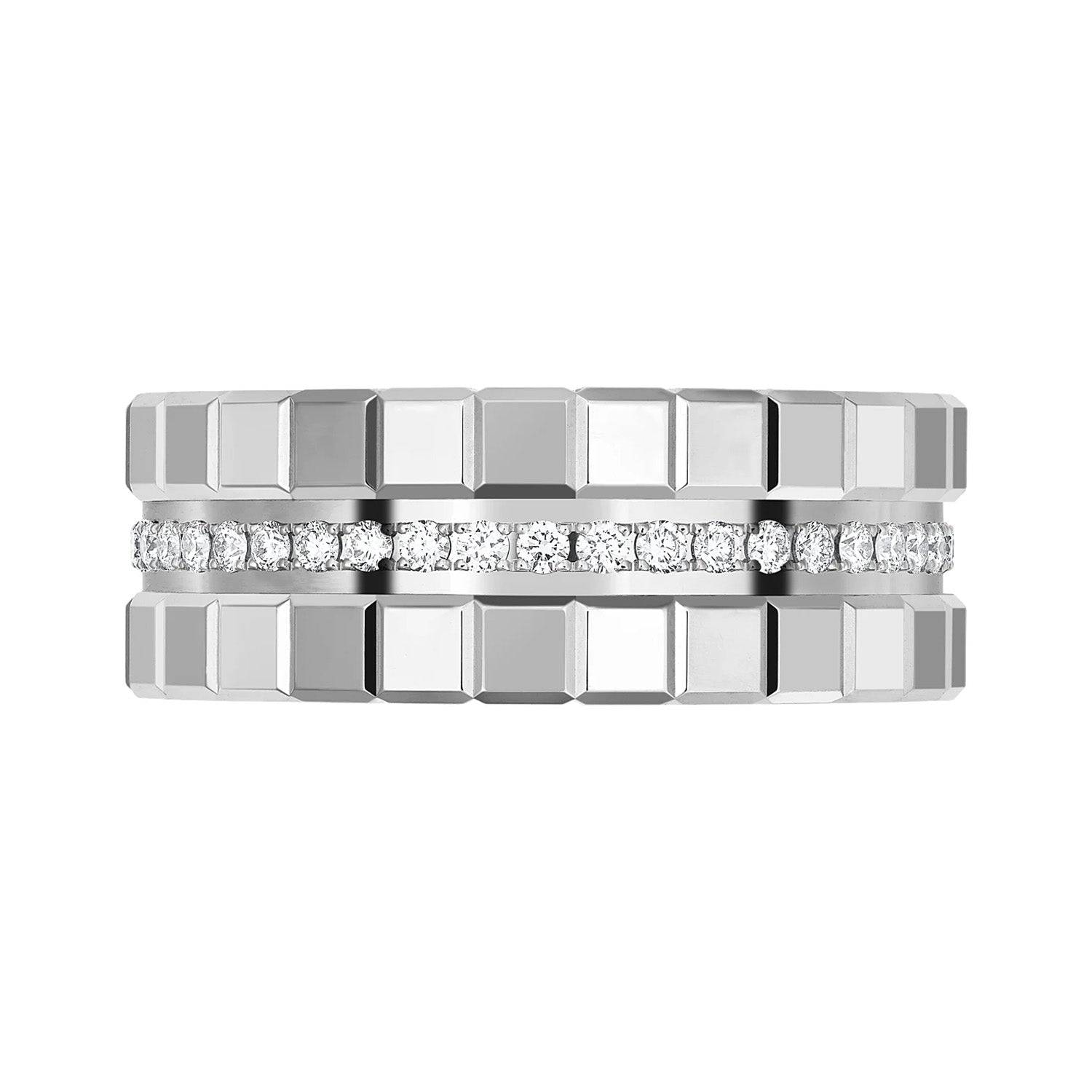 Chopard 18ct White Gold Ice Cube 3 Row Diamond Set Ring - Berry's Jewellers