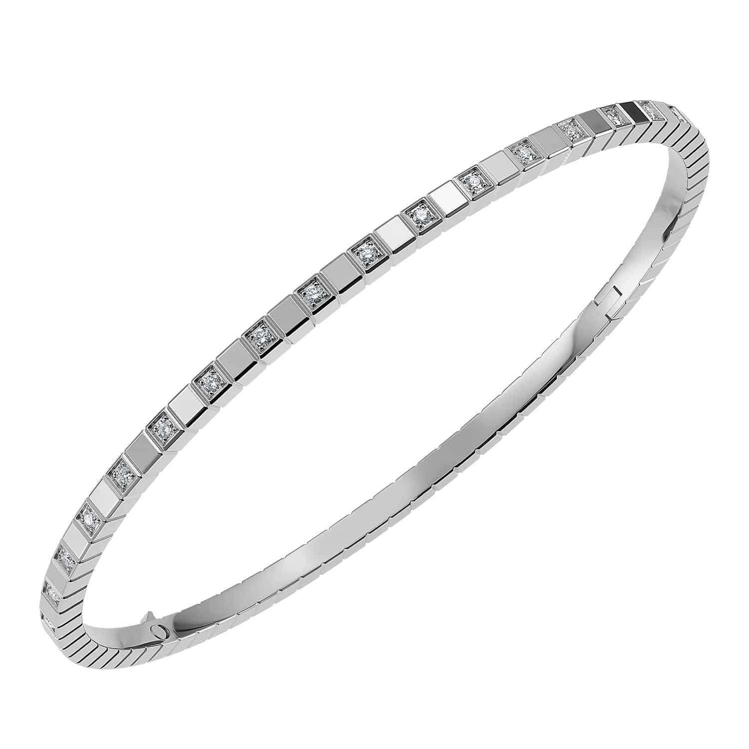 Chopard 18ct White Gold Ice Cube Diamond Set Bangle - Berry's Jewellers