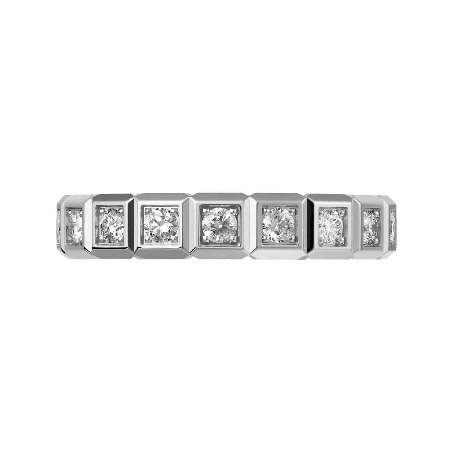 18ct White Gold Ice Cube Diamond Set Ring