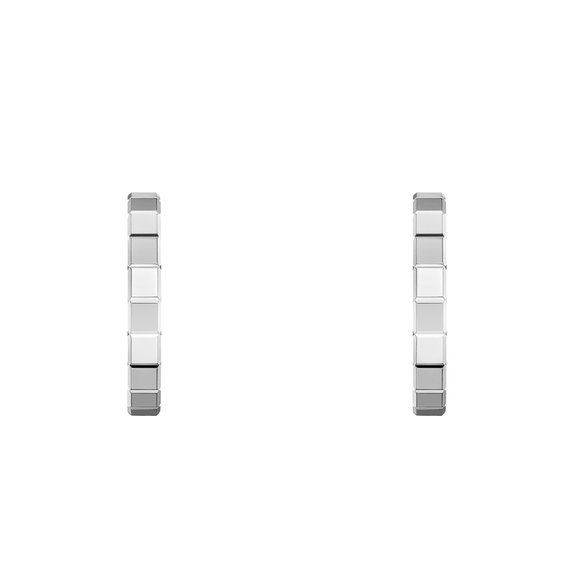 18ct White Gold Ice Cube Hoop Earrings