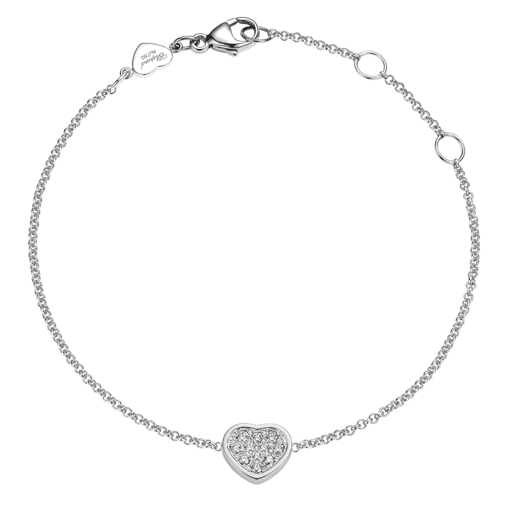 18ct White Gold My Happy Hearts Pave Set Diamond Bracelet