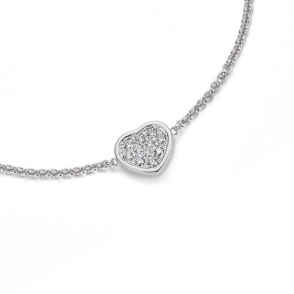 Chopard 18ct White Gold My Happy Hearts Pave Set Diamond Bracelet - Berry's Jewellers