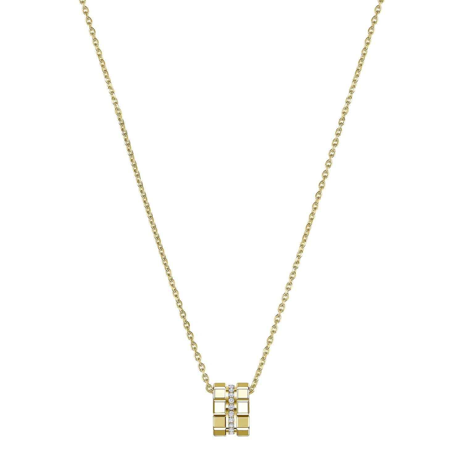 18ct Yellow Gold Ice Cube Mini Diamond Set Pendant