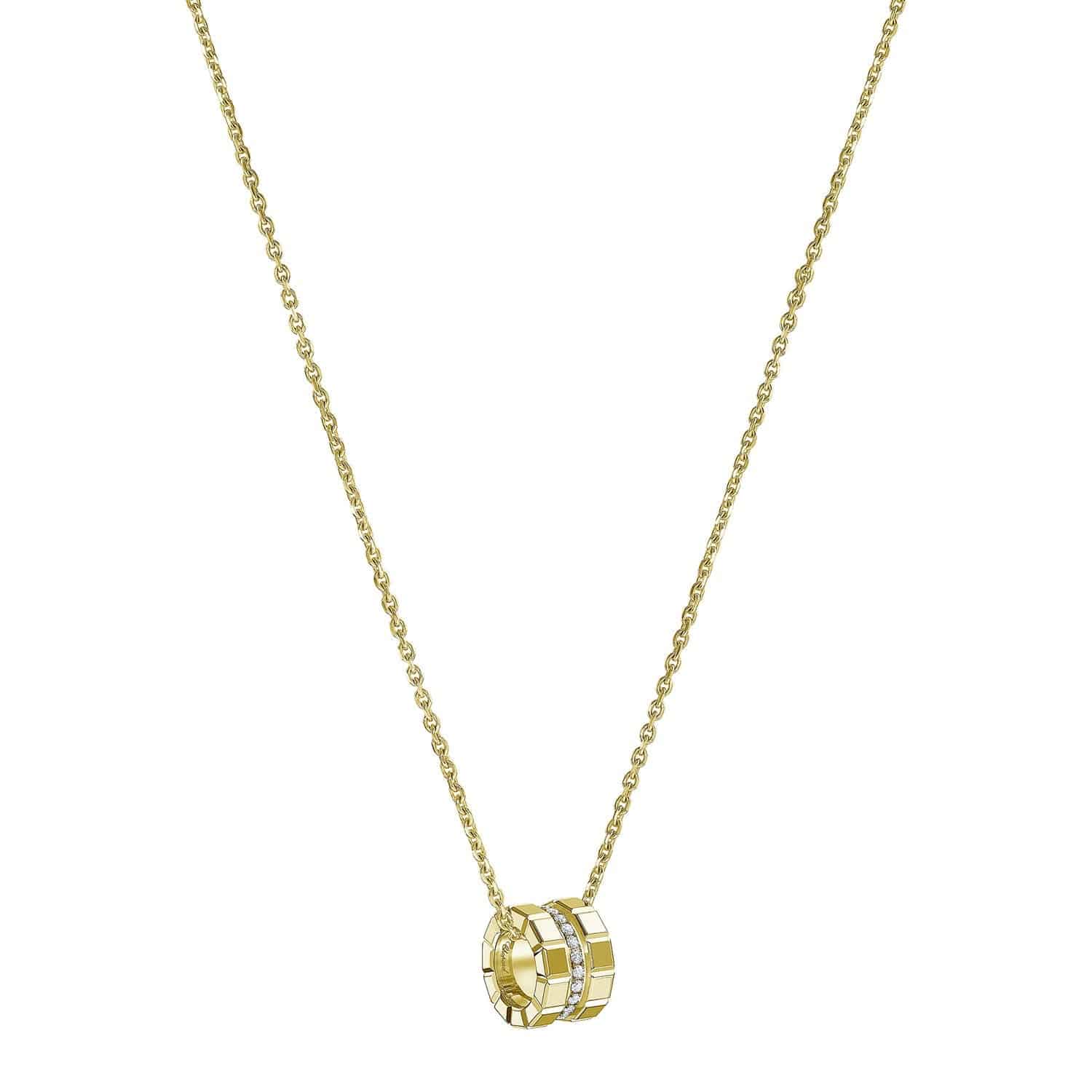 Chopard 18ct Yellow Gold Ice Cube Mini Diamond Set Pendant - Berry's Jewellers