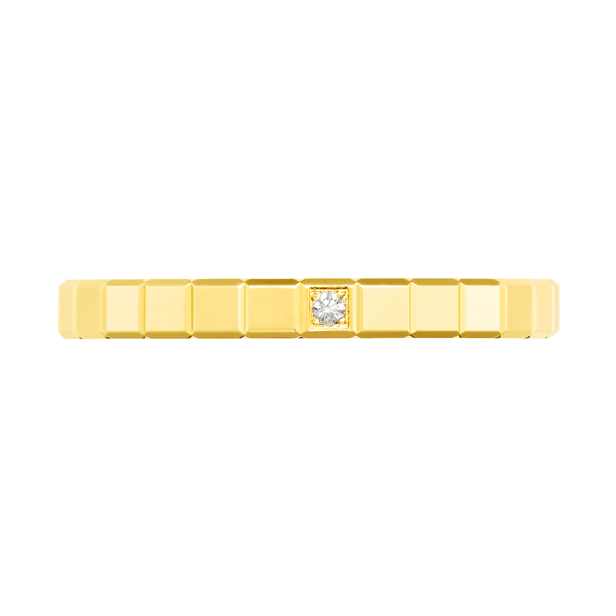 Chopard 18ct Yellow Gold Ice Cube Single Diamond Set Ring - Berry's Jewellers