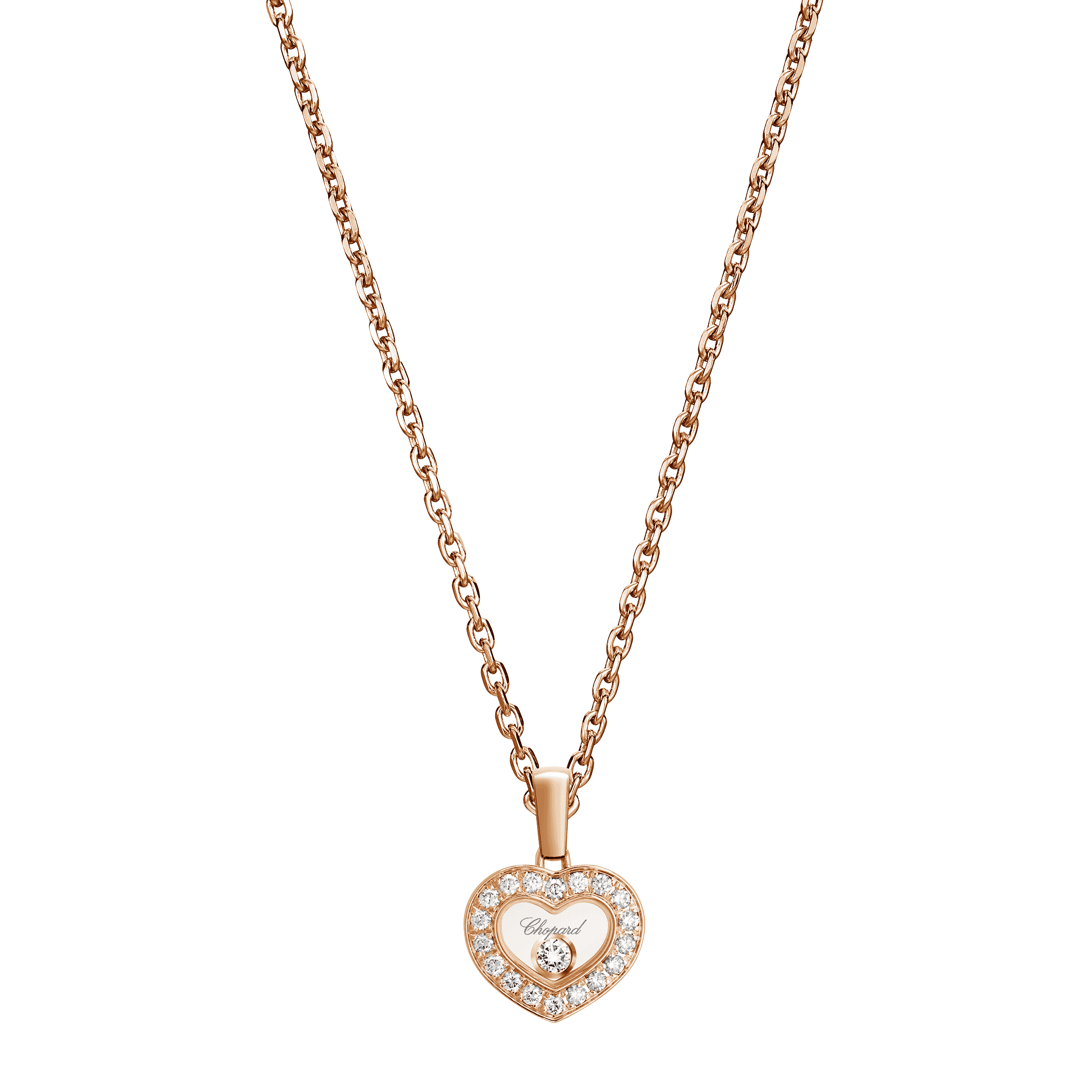 Chopard Happy Diamonds Icons 18ct Rose Gold Diamond Heart Pendant - Berry's Jewellers