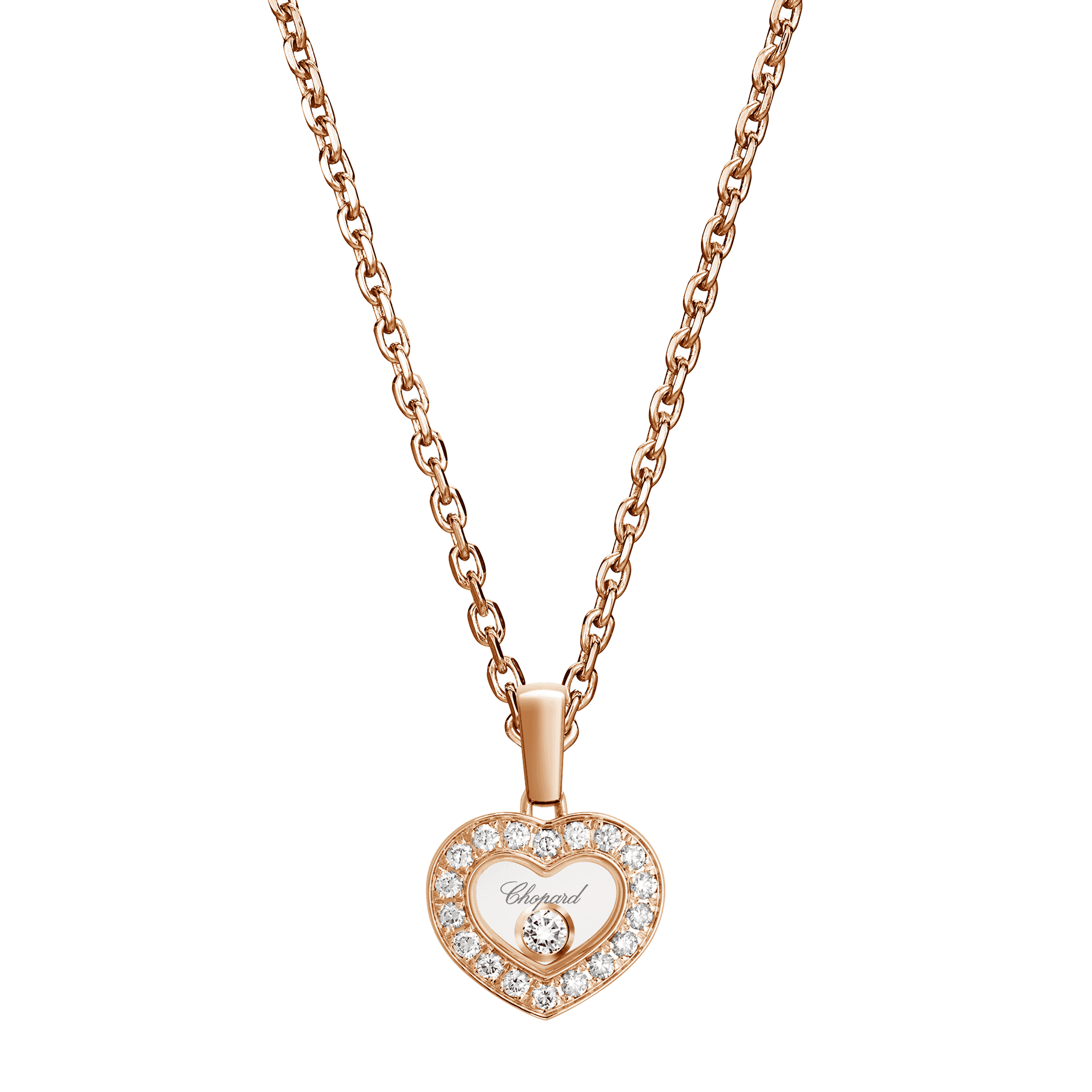 Chopard Happy Diamonds Icons 18ct Rose Gold Diamond Heart Pendant - Berry's Jewellers