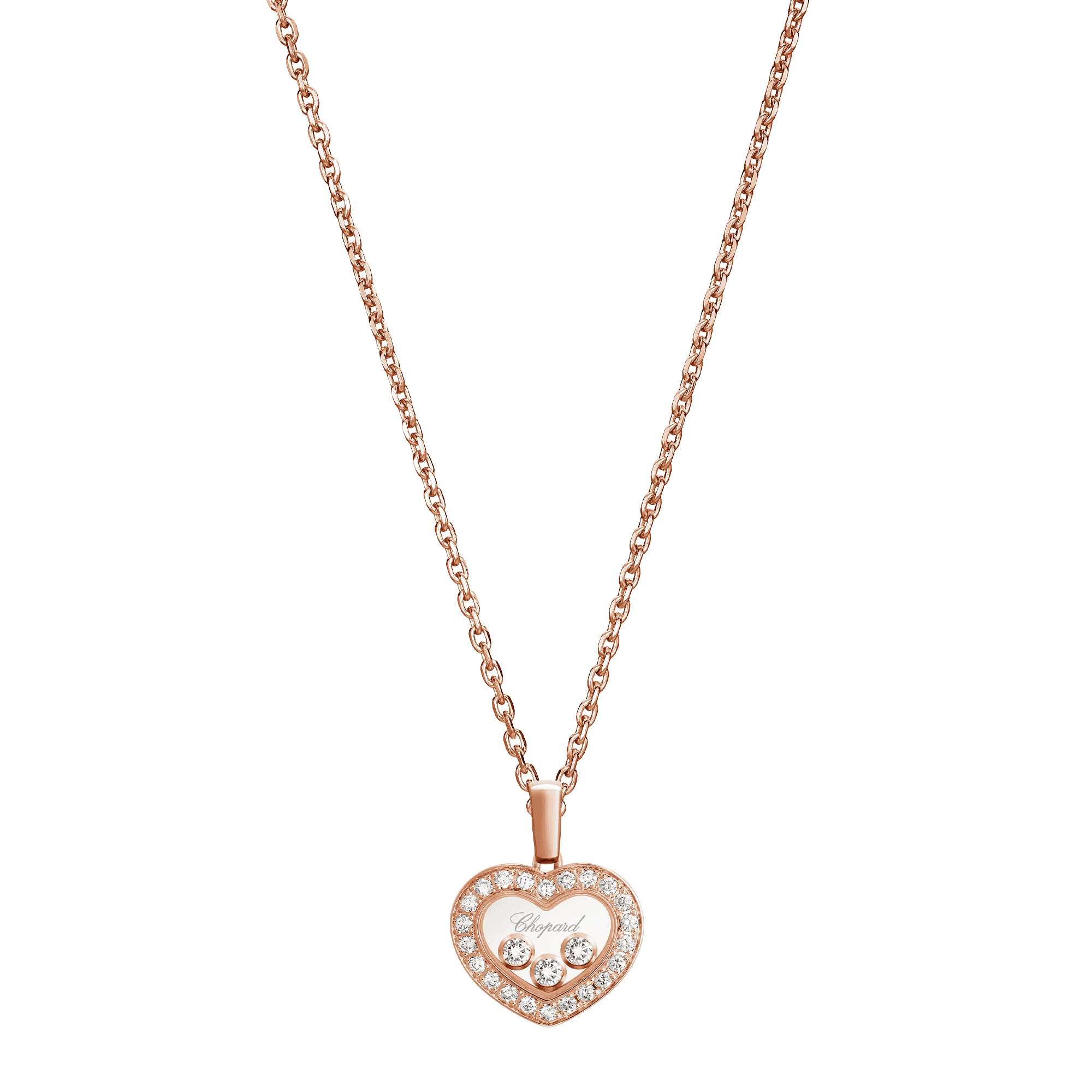 Chopard Happy Diamonds Icons 18ct Rose Gold Diamond Heart Pendant - Berry's Jewellers