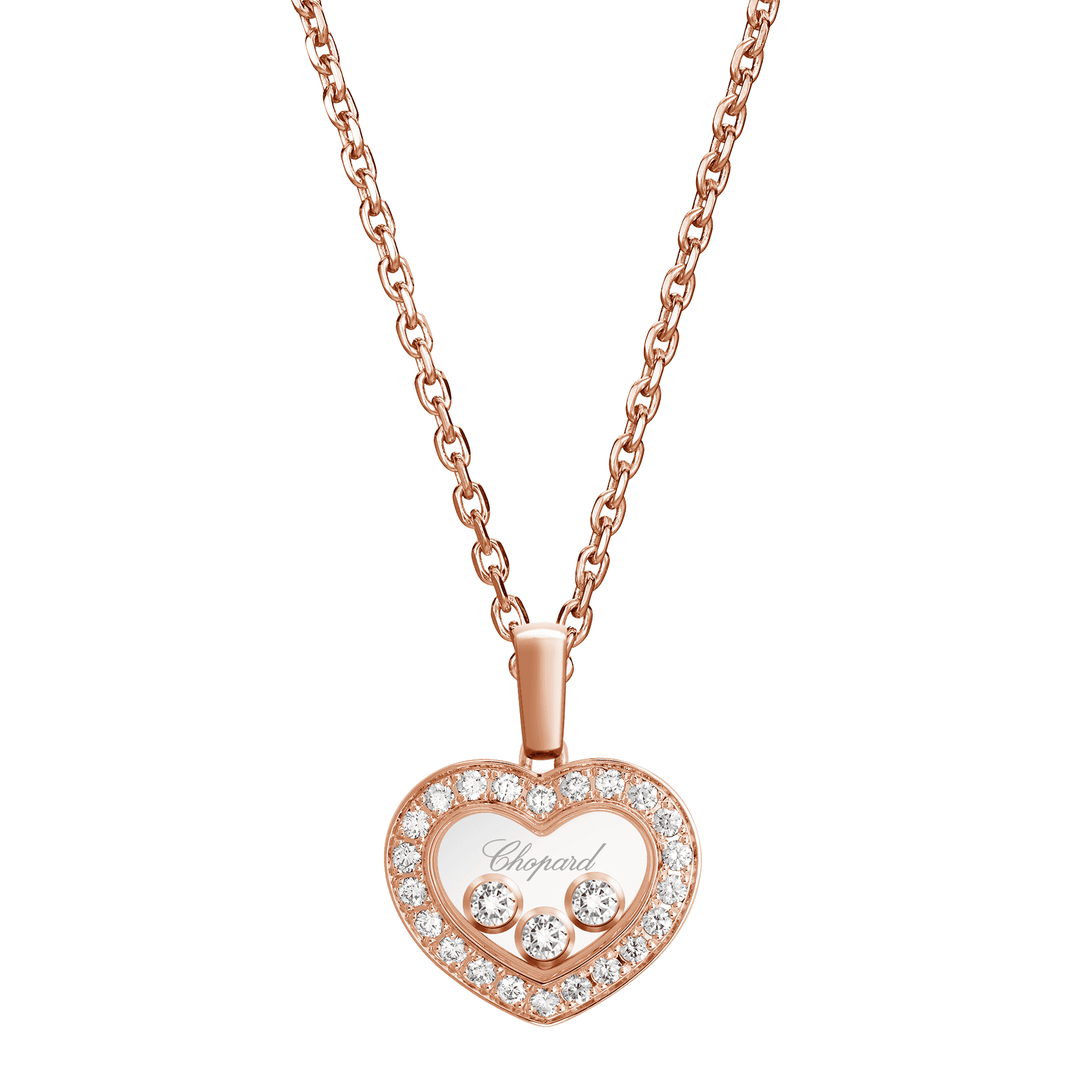 Chopard Happy Diamonds Icons 18ct Rose Gold Diamond Heart Pendant - Berry's Jewellers