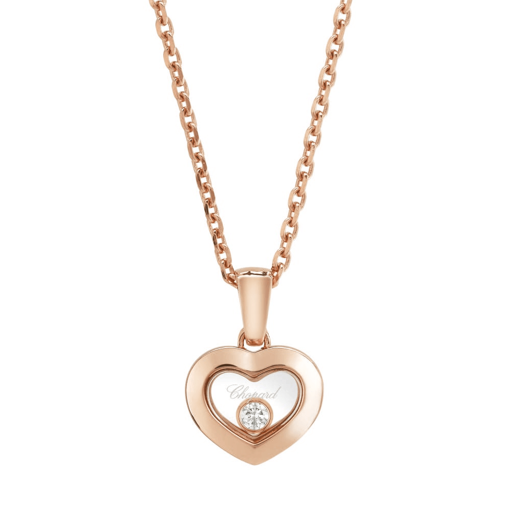 Chopard Happy Diamonds Icons 18ct Rose Gold Heart Pendant - Berry's Jewellers