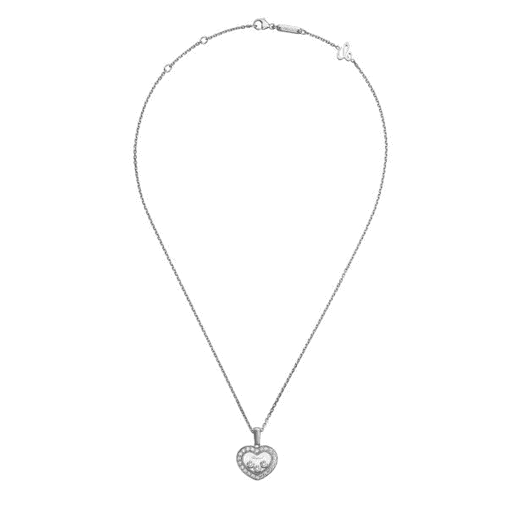 Chopard Happy Diamonds Icons 18ct White Gold Diamond Heart Pendant - Berry's Jewellers