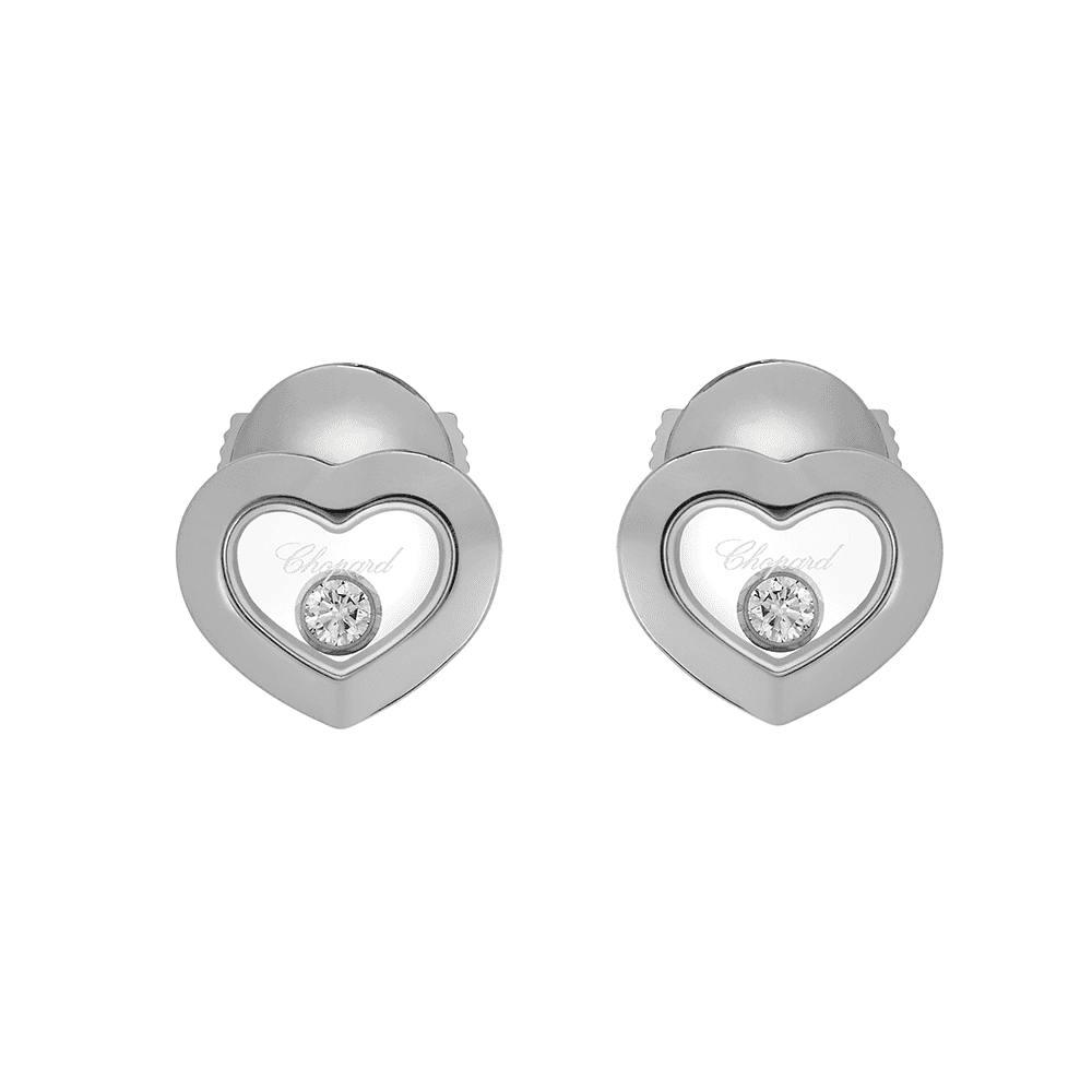 Chopard Happy Diamonds Icons 18ct White Gold Heart Earrings - Berry's Jewellers