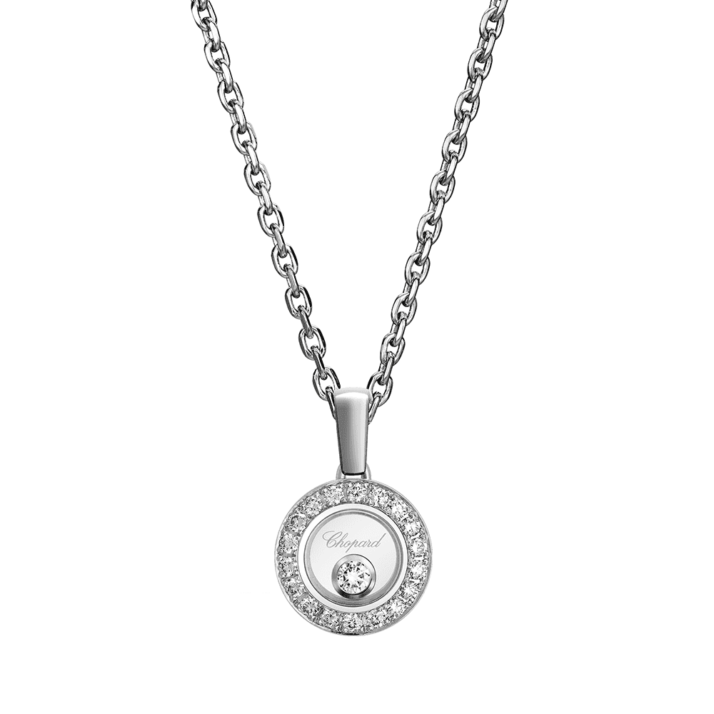 Chopard Happy Diamonds Icons 18ct White Gold Round Diamond Pendant - Berry's Jewellers