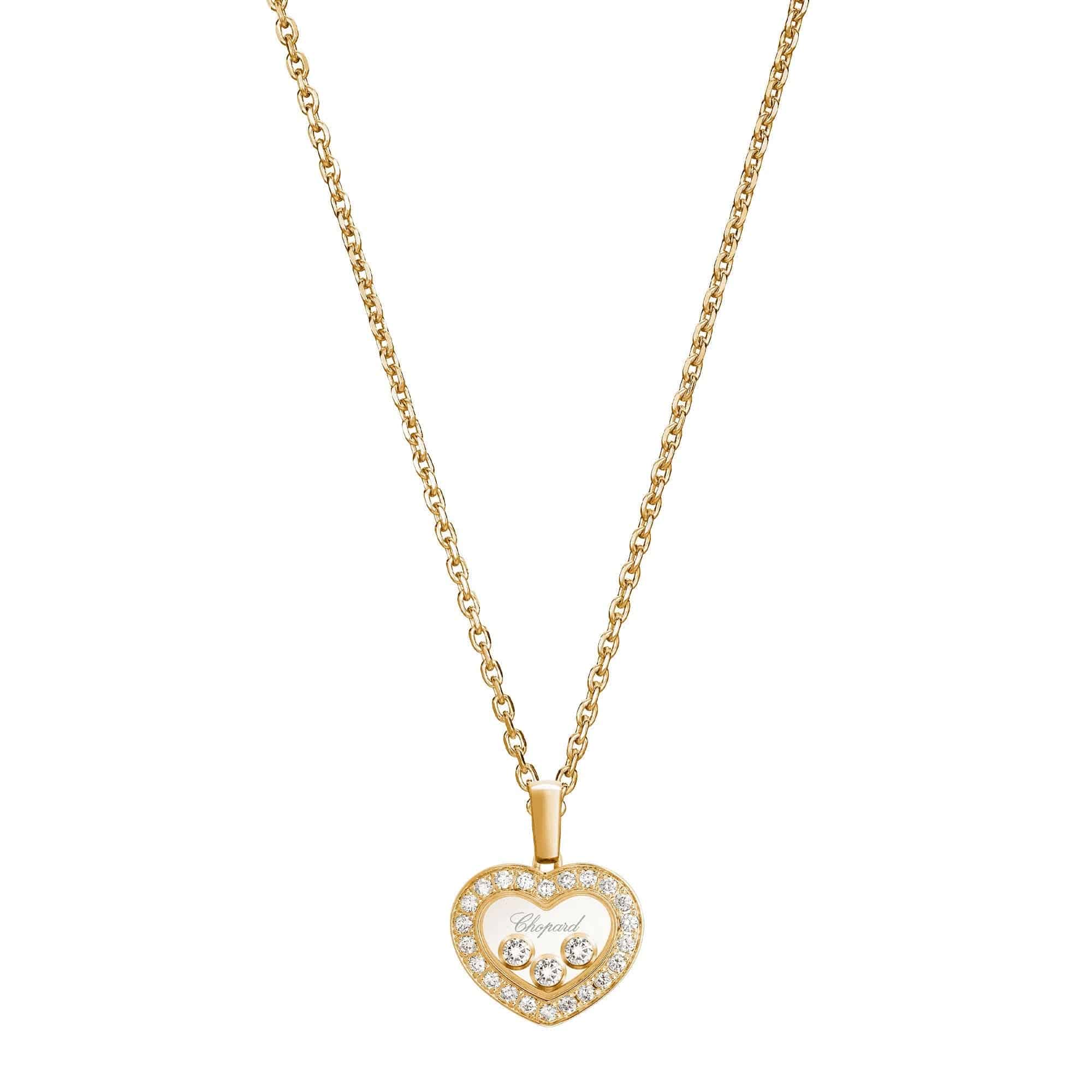 Chopard Happy Diamonds Icons 18ct Yellow Gold Diamond Heart Pendant - Berry's Jewellers