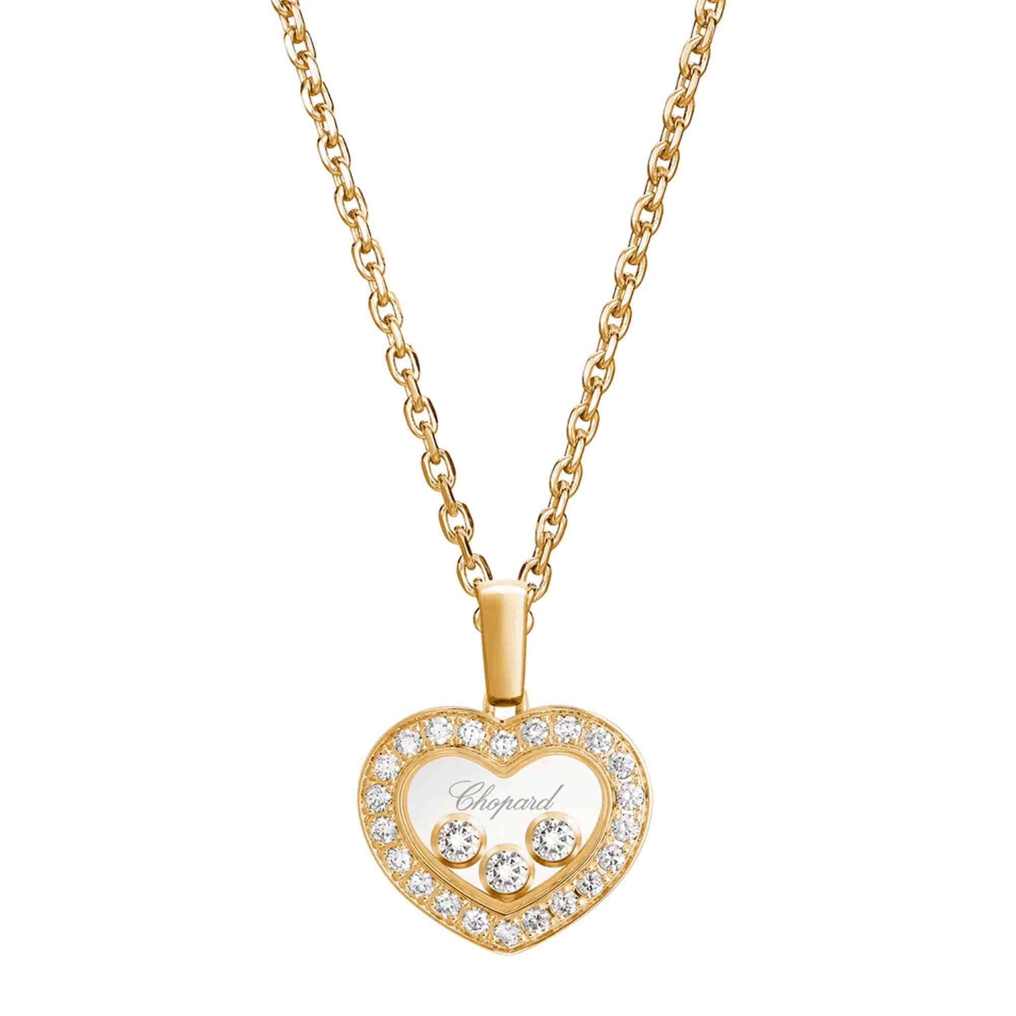 Chopard Happy Diamonds Icons 18ct Yellow Gold Diamond Heart Pendant - Berry's Jewellers