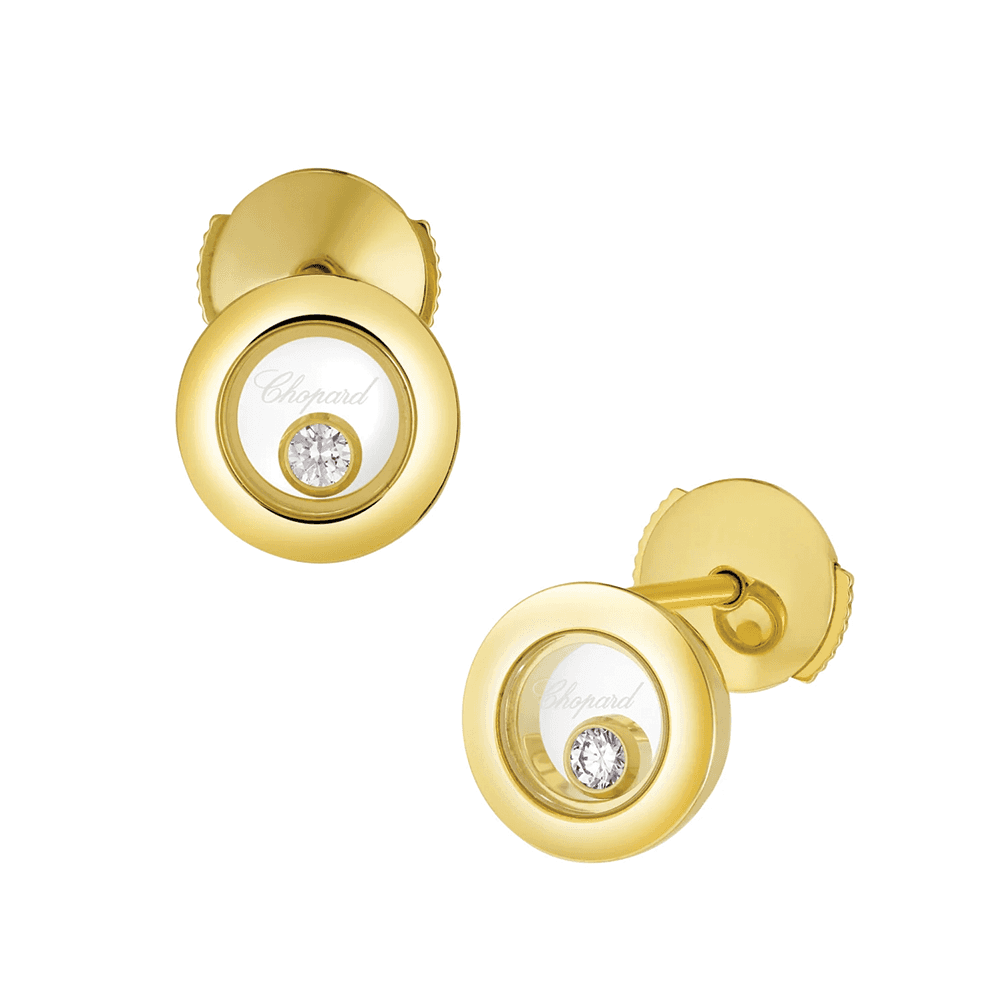 Chopard Happy Diamonds Icons 18ct Yellow Gold Round Earrings - Berry's Jewellers