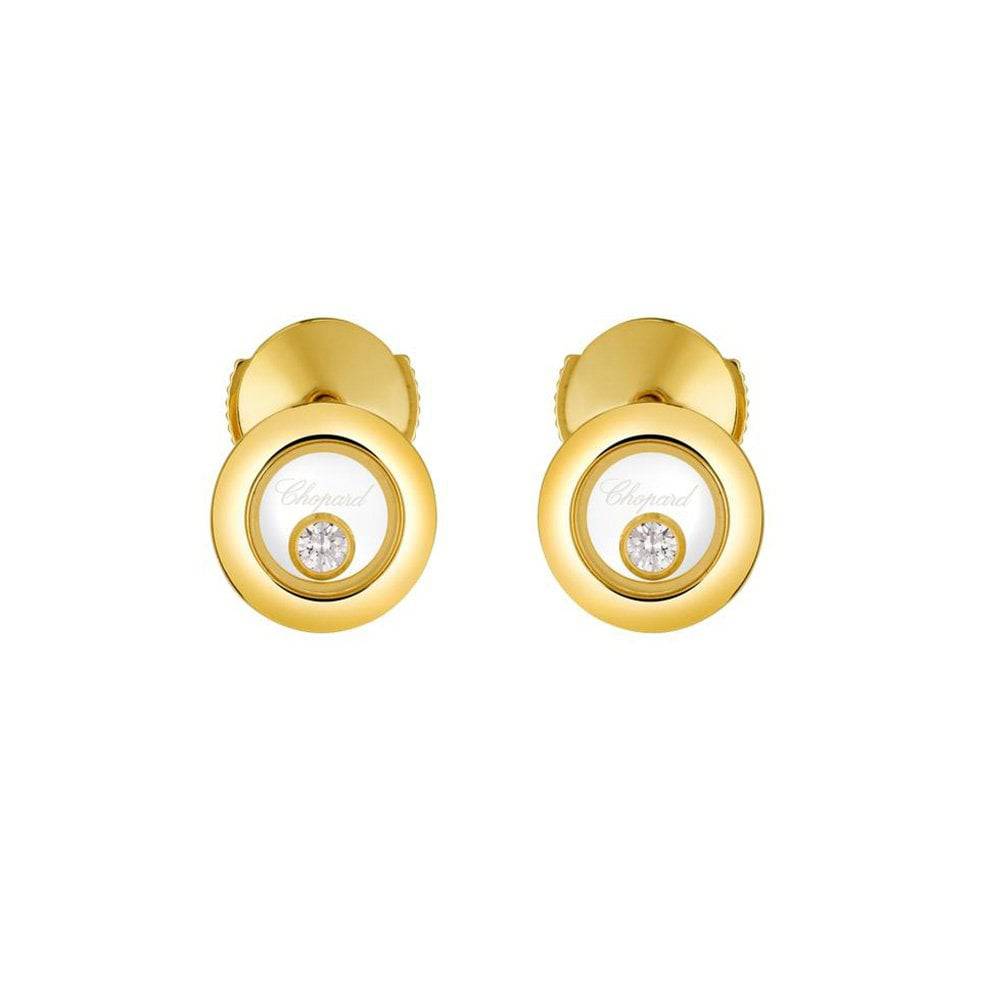 Chopard Happy Diamonds Icons 18ct Yellow Gold Round Earrings - Berry's Jewellers