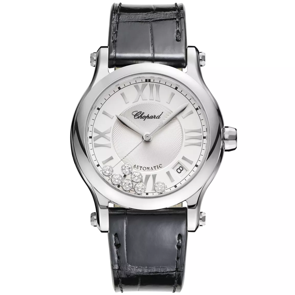 Happy Sport 36mm Silver Dial Automatic Ladies Strap Watch