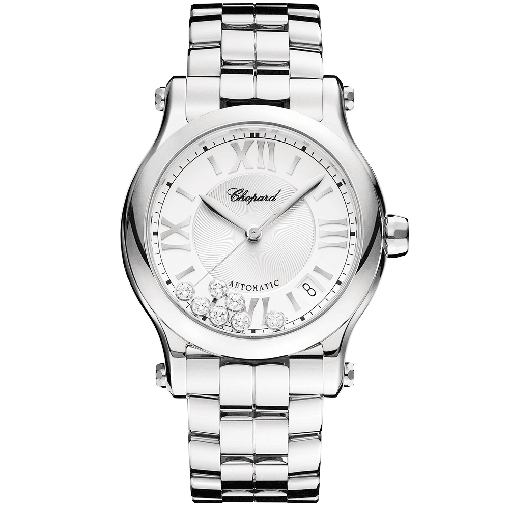 Happy Sport Round 36mm Automatic Steel Ladies Bracelet Watch