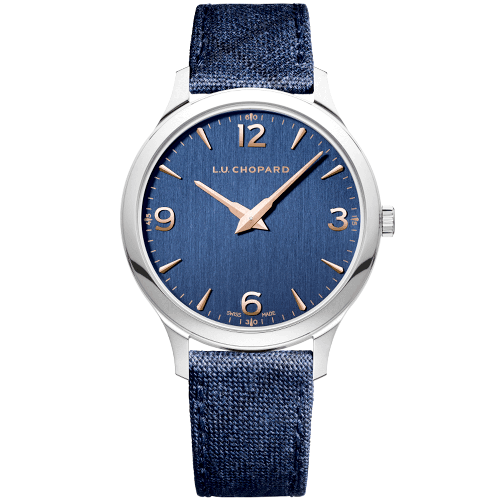 L.U.C XP 40mm Blue/Rose Dial Automatic Fabric Strap Watch