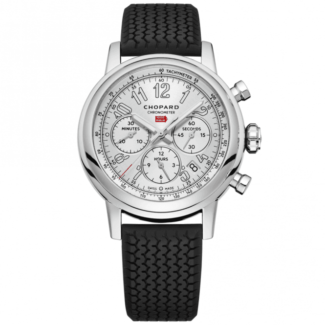 Chopard Mille Miglia Silver Dial 42mm Chronograph Strap Watch - Berry's Jewellers