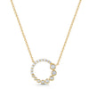 18ct Yellow Gold Diamond Open Circle Rub-Over Set Pendant