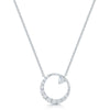 18ct White Gold Diamond Open Circle Pendant