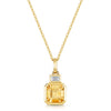 18ct Yellow Gold Citrine & Diamond Rubover Set Pendant