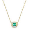 18ct Yellow Gold Emerald & Diamond Cluster Pendant