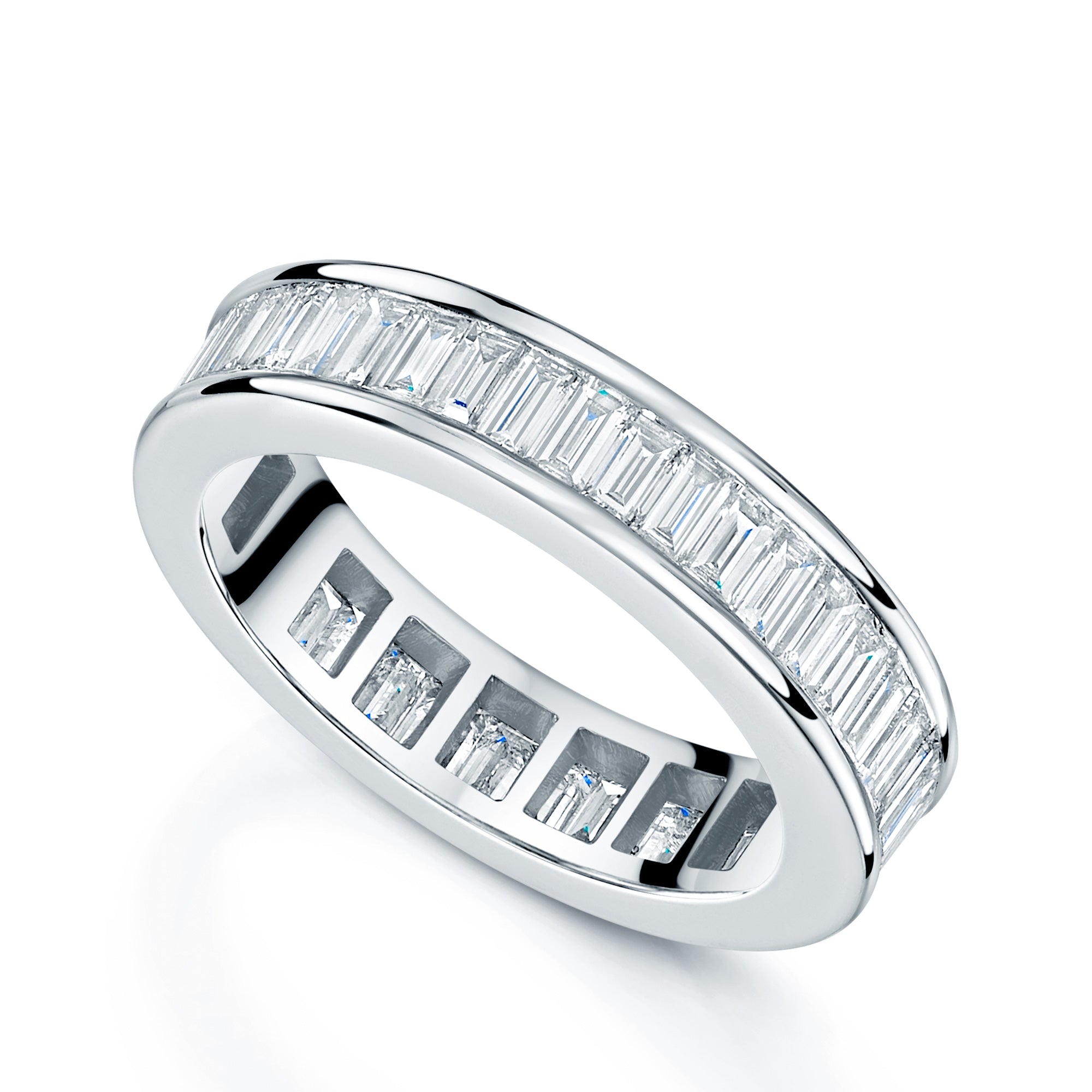 Berry's Platinum Diamond Baguette  Full Eternity Ring - Berry's Jewellers