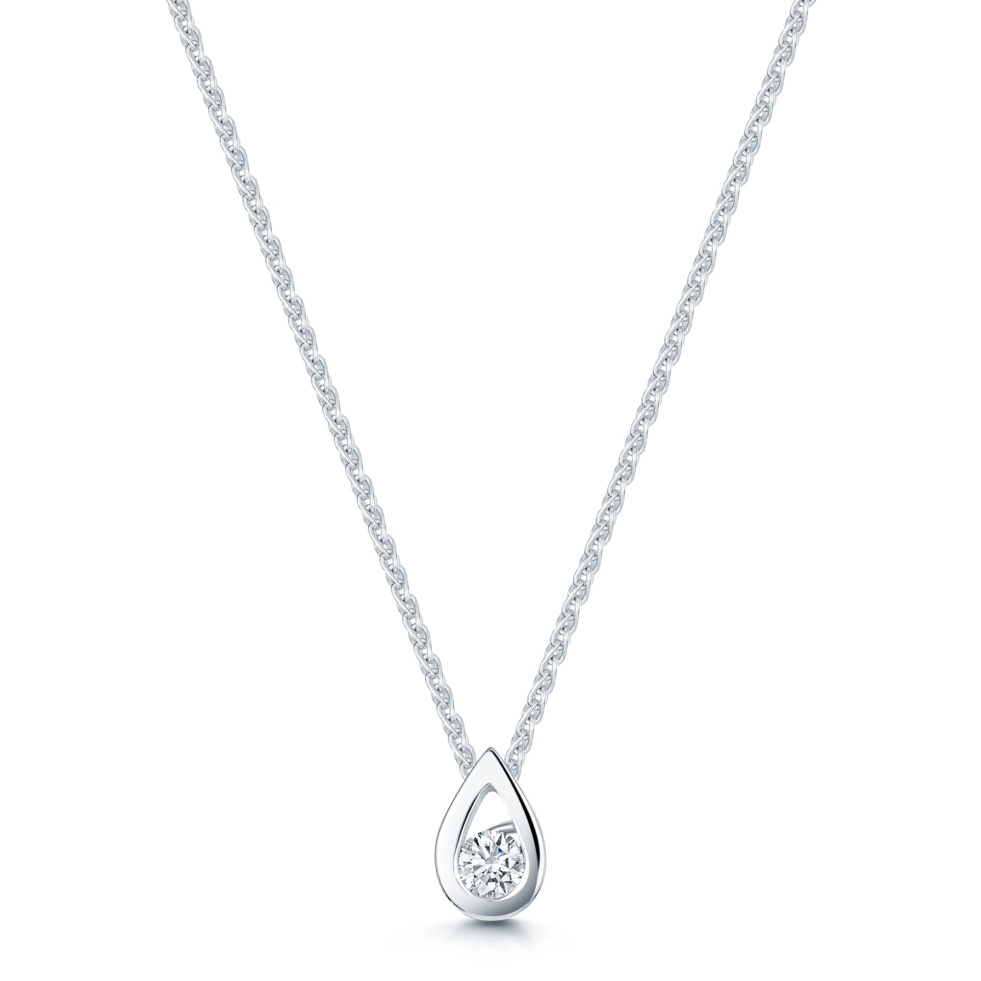 18ct White Gold Diamond Pendant