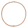 18ct Rose Gold Solo Collection Necklace with Pave Diamond Set Rondels