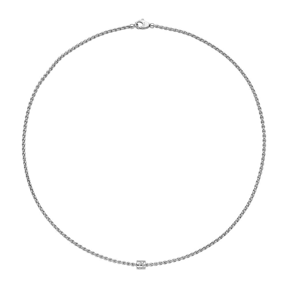 Aria 18ct White Gold Necklace With Diamond Set Rondel