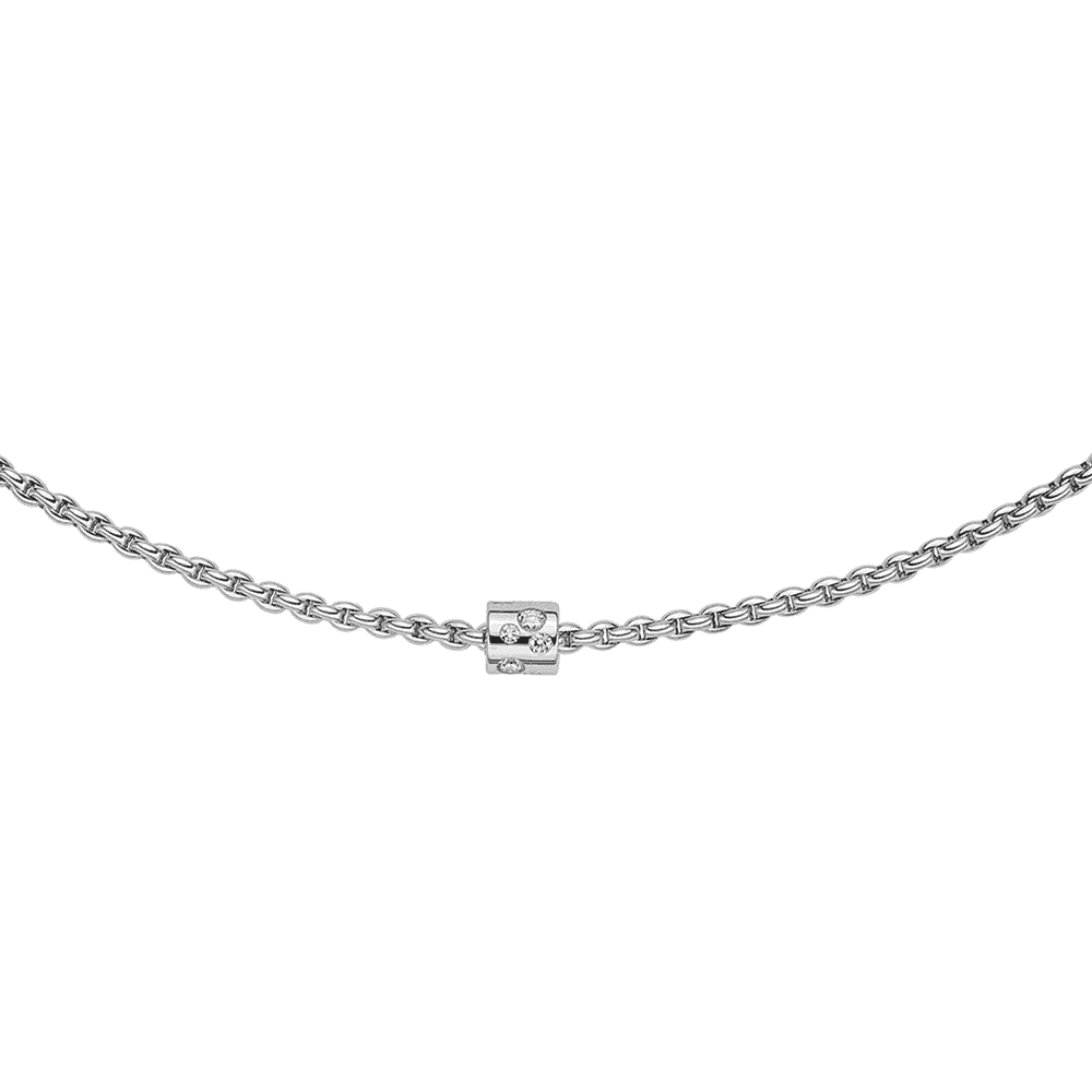 FOPE Aria 18ct White Gold Necklace With Diamond Set Rondel - Berry's Jewellers