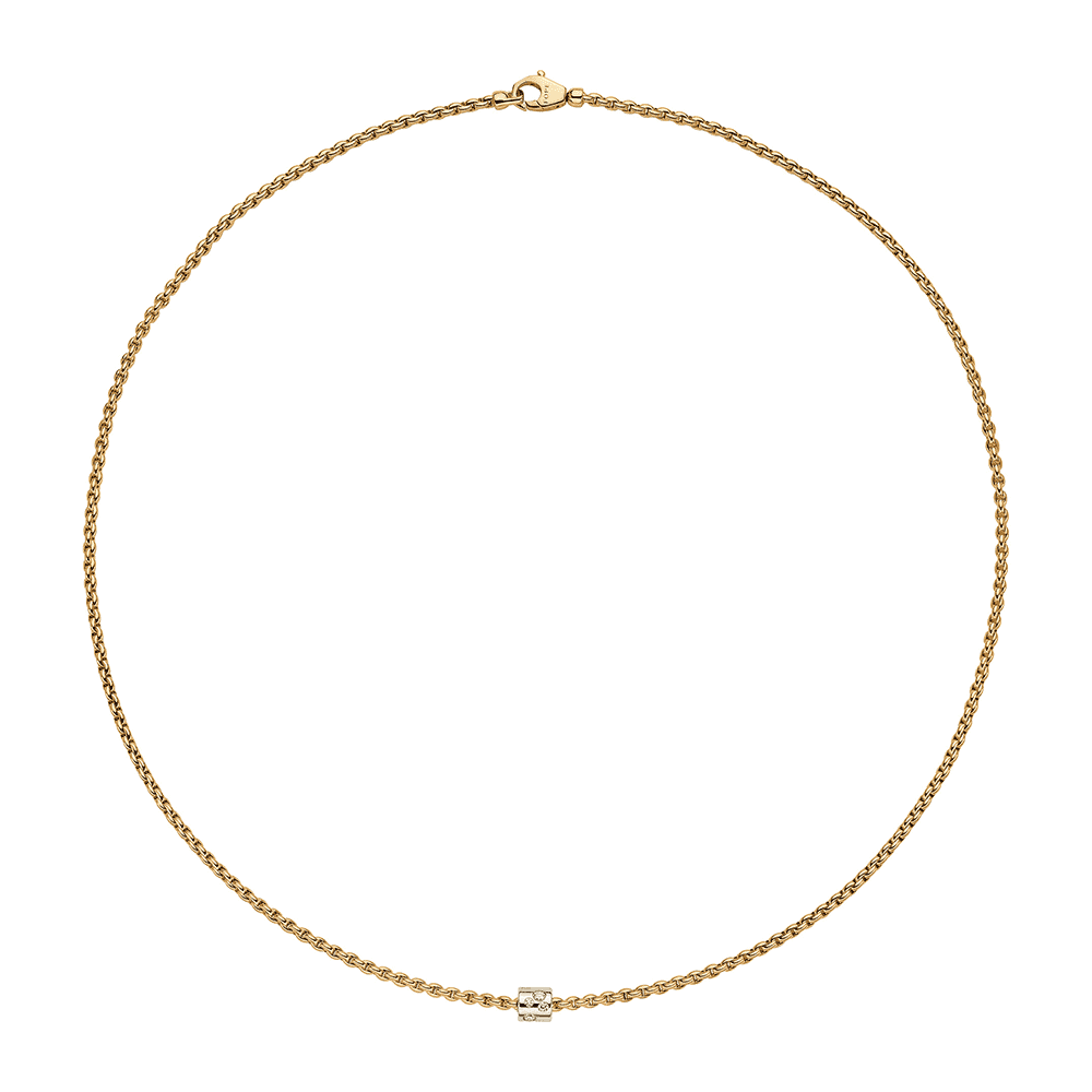 Aria 18ct Yellow Gold Necklace With Diamond Set Rondel