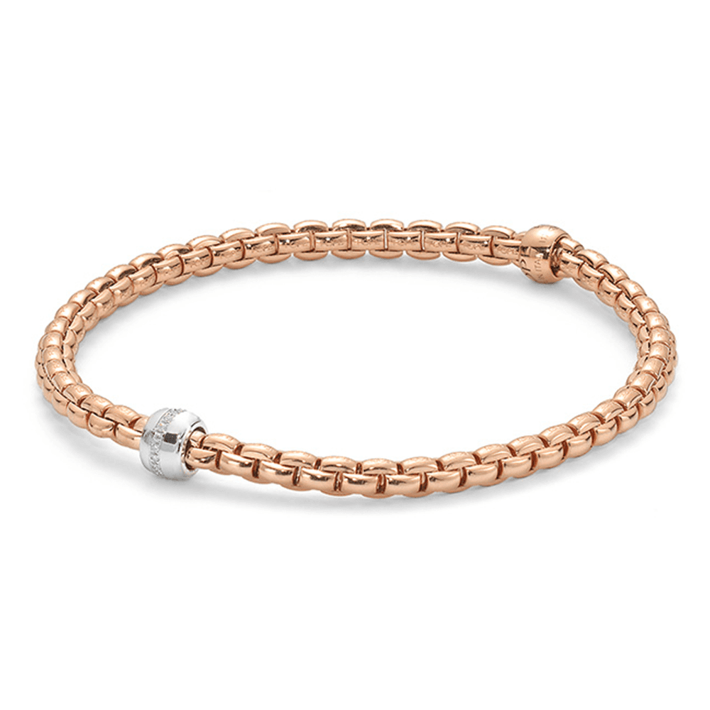 Eka 18ct Rose Gold Bracelet with Diamond Set Rondel