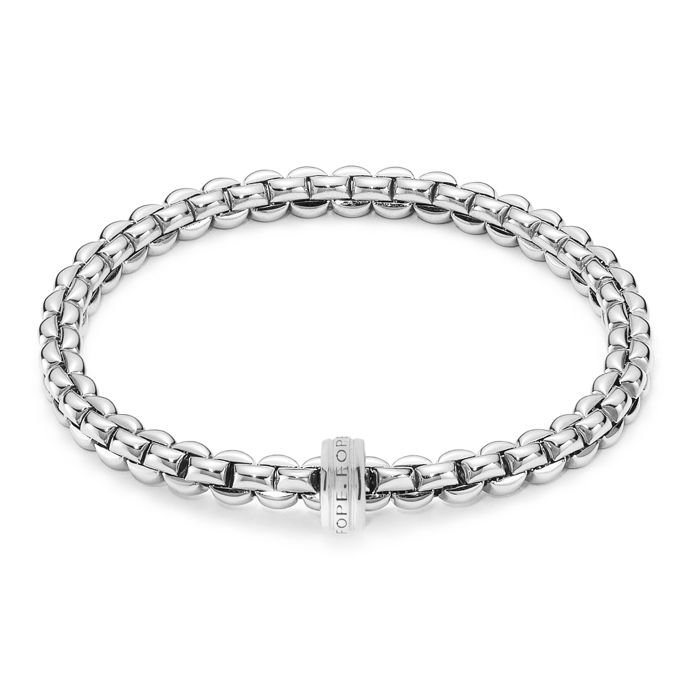 FOPE Eka 18ct White Gold Bracelet With White Gold Plain Rondel - Berry's Jewellers