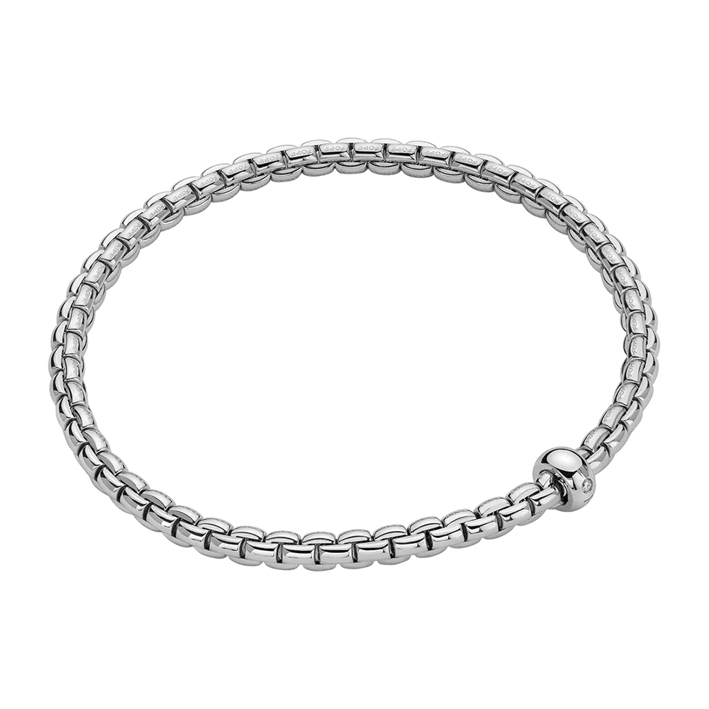 FOPE Eka 18ct White Gold Single Diamond Set Bracelet - Berry's Jewellers