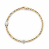 FOPE Eka 18ct Yellow Gold Slim Bracelet With Diamond Set Rondel - Berry's Jewellers